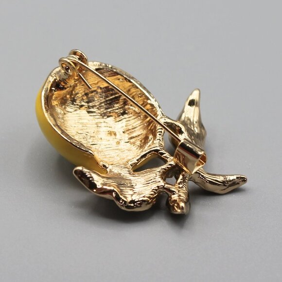 Jewelry pin brooch lemon fruit nature yellow gold tone fun fashion new - Picture 12 of 14